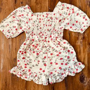 Girls Size 5/5T Jessica Simpson Pink Floral Romper [Beautiful]